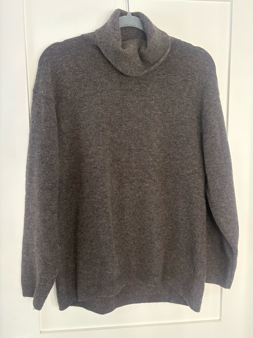 Wilfred Aritzia Brown Cowl Neck Cashmere Blend Relaxed Tunic Sweater size small